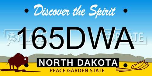 165DWA North Dakota License Plate
