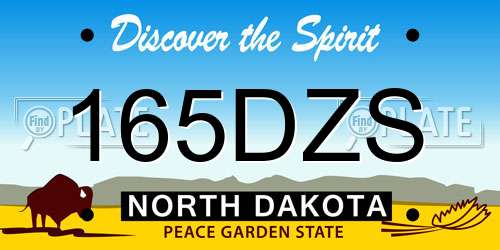 165DZS North Dakota License Plate
