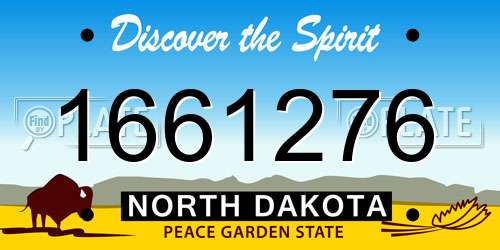 1661276 North Dakota License Plate
