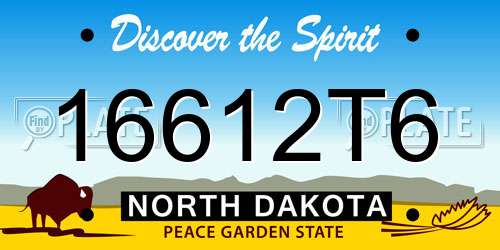 16612T6 North Dakota License Plate