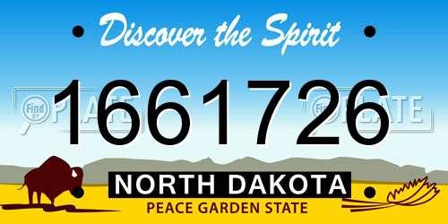 1661726 North Dakota License Plate
