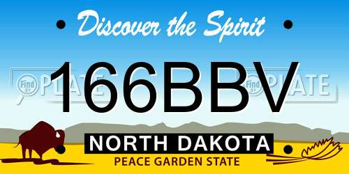 166BBV North Dakota License Plate