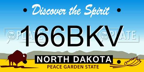 166BKV North Dakota License Plate