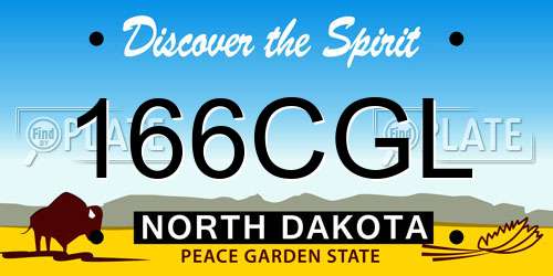 166CGL North Dakota License Plate