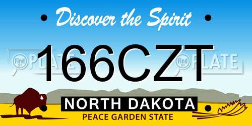 166CZT North Dakota License Plate