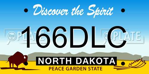 166DLC North Dakota License Plate