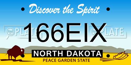 166EIX North Dakota License Plate