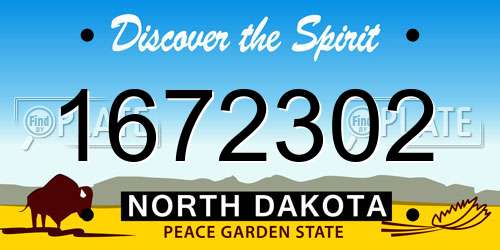 1672302 North Dakota License Plate