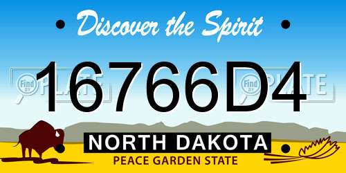 16766D4 North Dakota License Plate