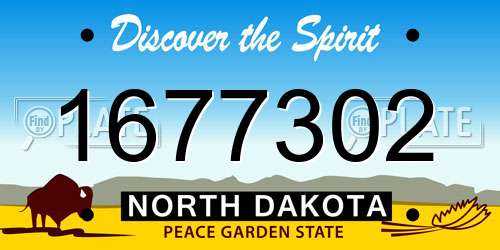1677302 North Dakota License Plate