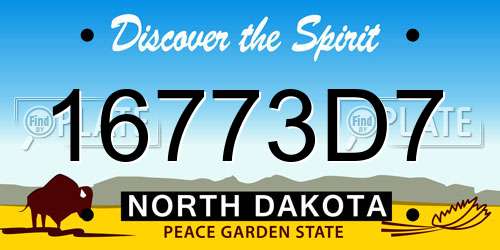 16773D7 North Dakota License Plate