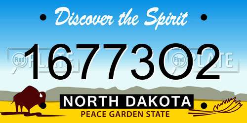 16773O2 North Dakota License Plate