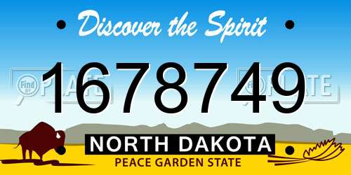 1678749 North Dakota License Plate
