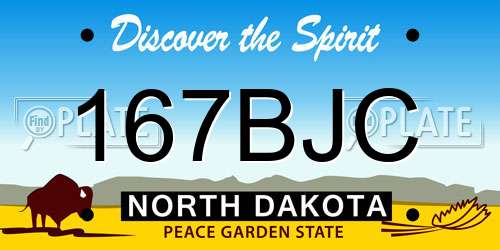 167BJC North Dakota License Plate