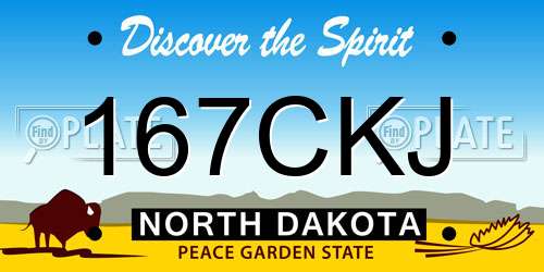 167CKJ North Dakota License Plate