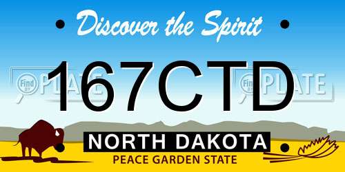 167CTD North Dakota License Plate