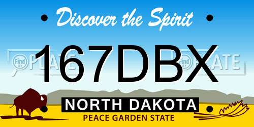 167DBX North Dakota License Plate