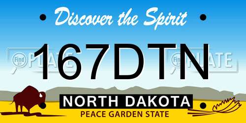 167DTN North Dakota License Plate