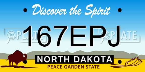 167EPJ North Dakota License Plate
