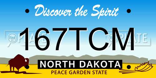 167TCM North Dakota License Plate