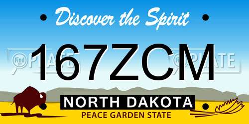 167ZCM North Dakota License Plate