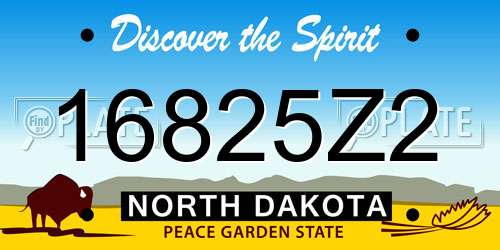 16825Z2 North Dakota License Plate