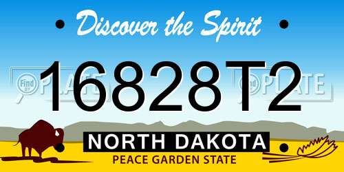 16828T2 North Dakota License Plate