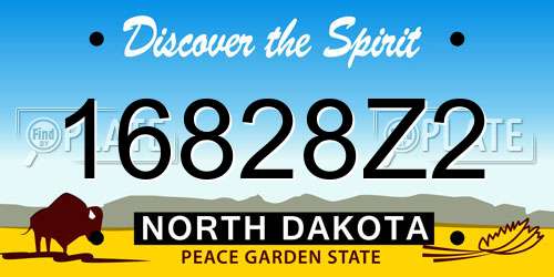16828Z2 North Dakota License Plate