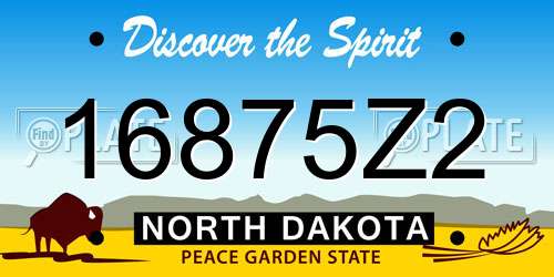 16875Z2 North Dakota License Plate