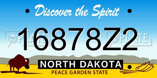 16878Z2 North Dakota License Plate