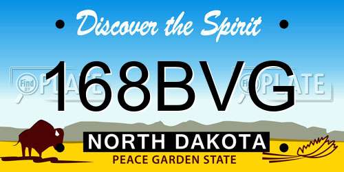 168BVG North Dakota License Plate