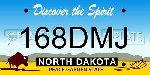 168DMJ North Dakota License Plate
