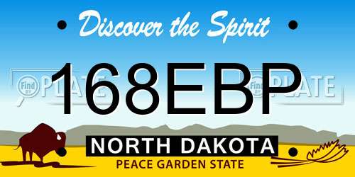 168EBP North Dakota License Plate