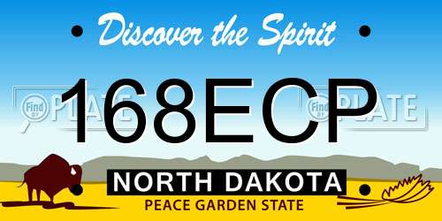 168ECP North Dakota License Plate