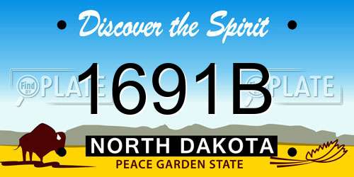 1691B North Dakota License Plate