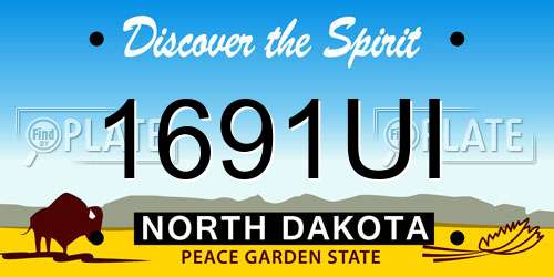 1691UI North Dakota License Plate