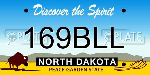 169BLL North Dakota License Plate