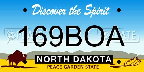 169BOA North Dakota License Plate