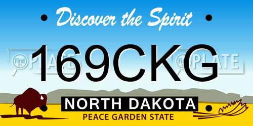 169CKG North Dakota License Plate