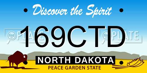 169CTD North Dakota License Plate
