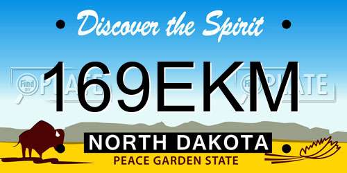 169EKM North Dakota License Plate