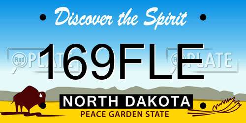169FLE North Dakota License Plate