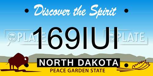 169IUI North Dakota License Plate