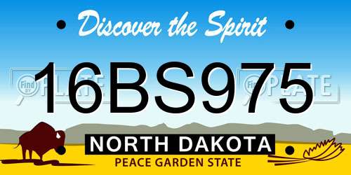 16BS975 North Dakota License Plate