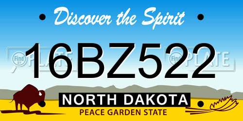 16BZ522 North Dakota License Plate