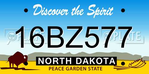 16BZ577 North Dakota License Plate