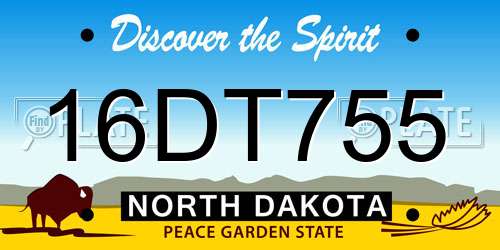 16DT755 North Dakota License Plate