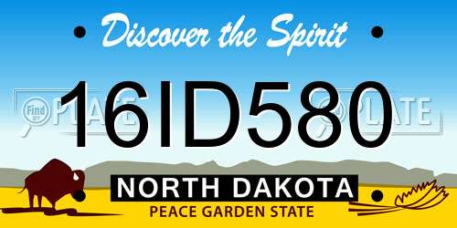 16ID580 North Dakota License Plate