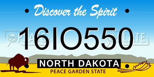 16IO550 North Dakota License Plate