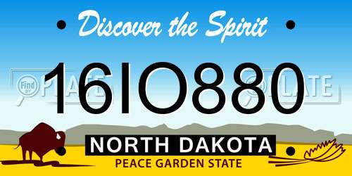 16IO880 North Dakota License Plate